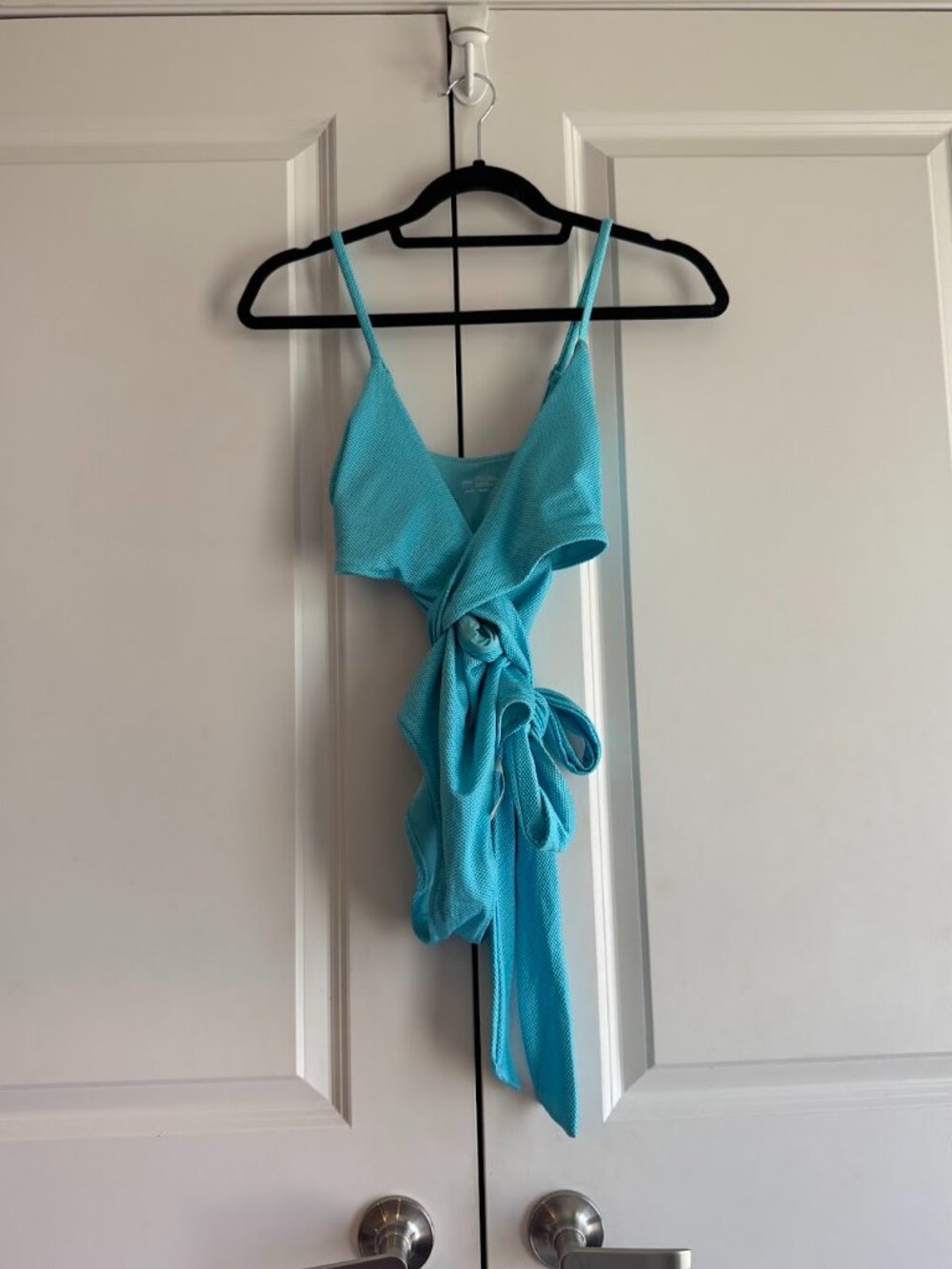 Aerie Shine Pique Wrap One Piece Swimsuit